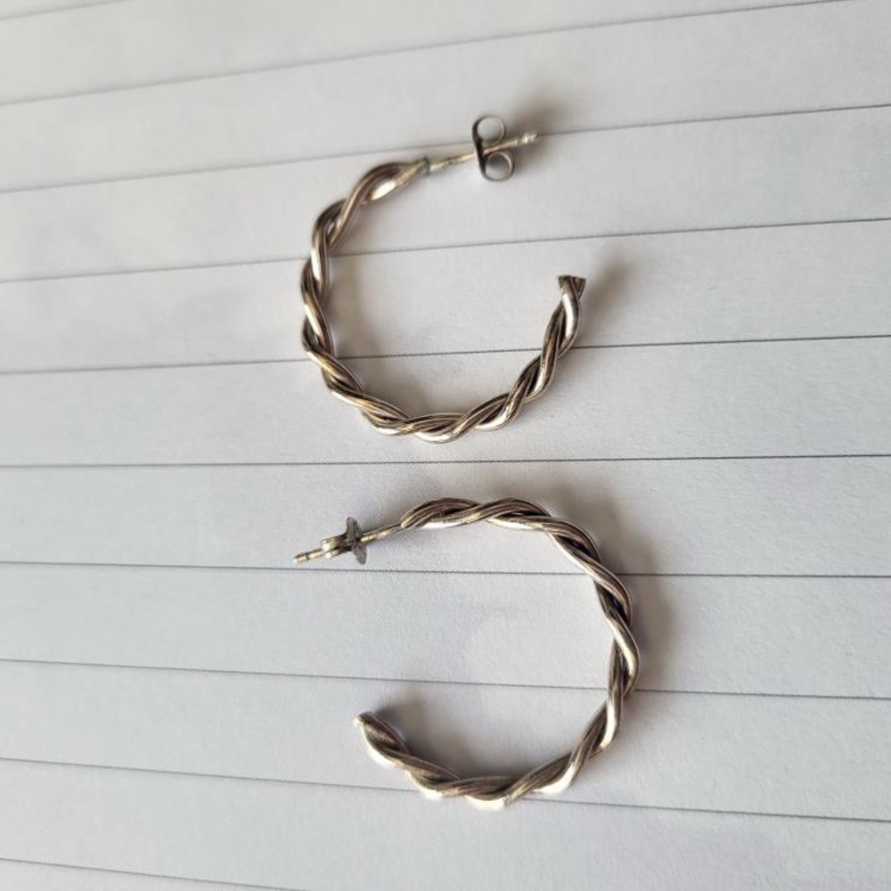 Sterling twist hoops